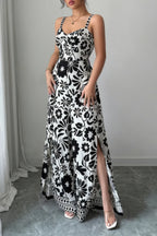 Floral Print High Waist Split Wide Leg Fit Jumpsuit | Mixtshop LLC