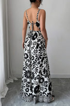 Floral Print High Waist Split Wide Leg Fit Jumpsuit | Mixtshop LLC