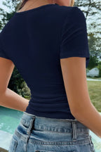 Elastic Leopard Star Short Sleeve Fit T Shirt | Mixtshop LLC