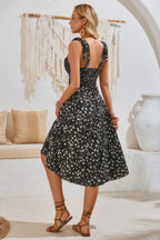 Square Neck Leopard Cut Out Elastic Waist Dress | Mixtshop LLC