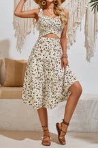 Square Neck Leopard Cut Out Elastic Waist Dress | Mixtshop LLC