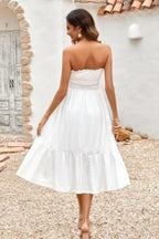 Solid Off Shoulder Elasit Waist Ruffle Dress | Mixtshop LLC