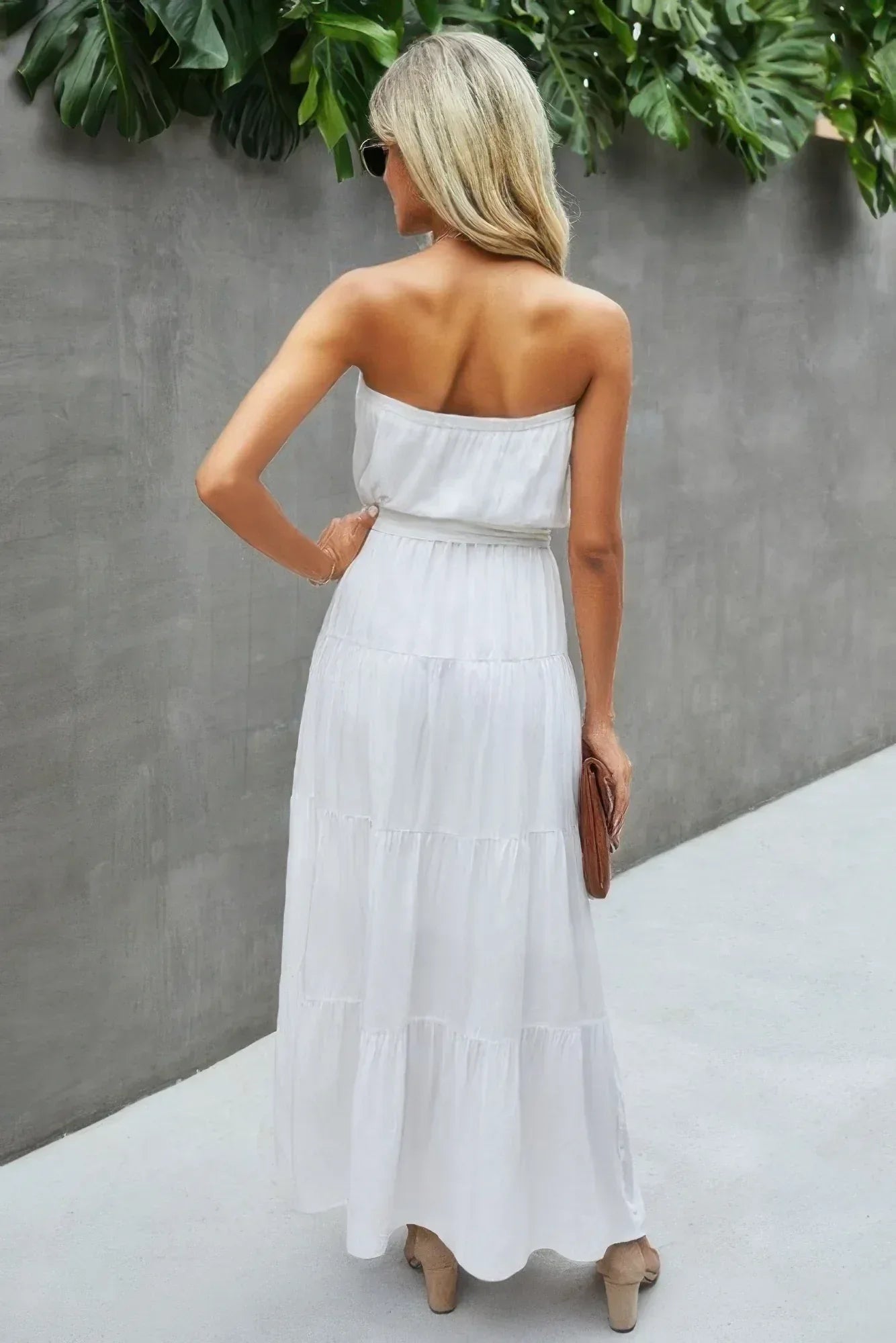 Off Shoulder Waist Tie Ruffle Dress Secondary image