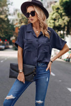 Button Up Open Front Solid Shirt | Mixtshop LLC