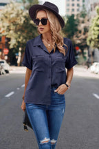 Button Up Open Front Solid Shirt | Mixtshop LLC