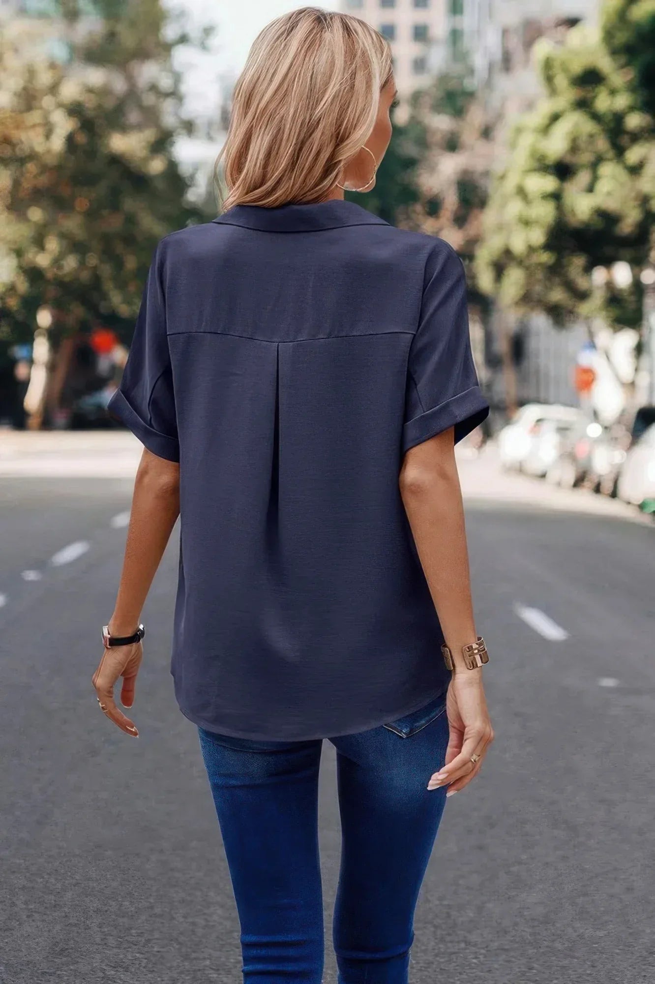 Button Up Open Front Solid Shirt | Mixtshop LLC