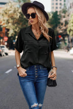 Button Up Open Front Solid Shirt | Mixtshop LLC