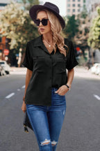 Button Up Open Front Solid Shirt | Mixtshop LLC