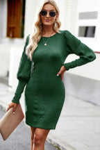 Slim Fit Rhombus Pattern Slim Wrap Hip Knit Dress | Mixtshop LLC