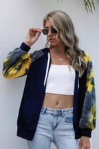 Tie Dye Full Zip Front Open Loose Hoodie | Mixtshop LLC