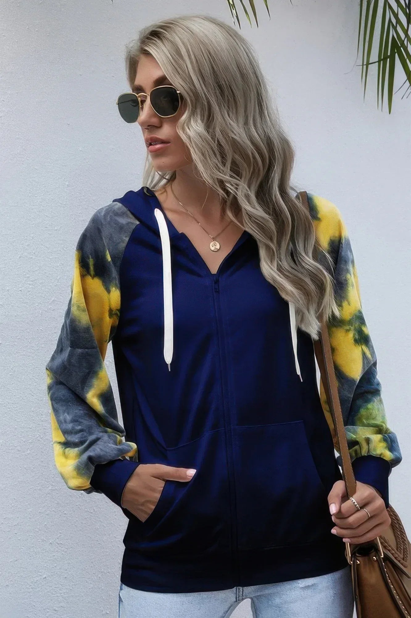 Tie Dye Full Zip Front Open Loose Hoodie | Mixtshop LLC