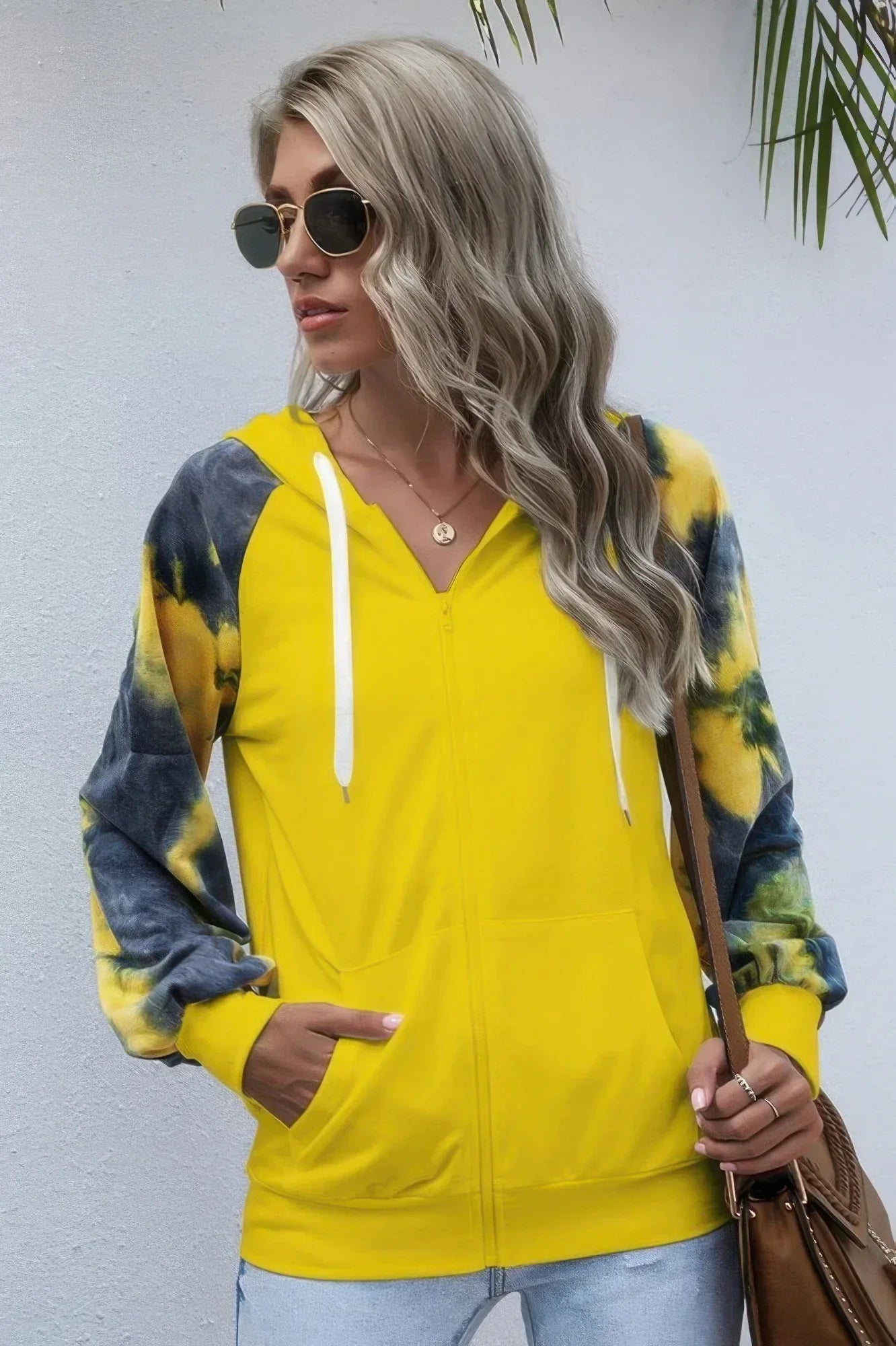Tie Dye Full Zip Front Open Loose Hoodie | Mixtshop LLC