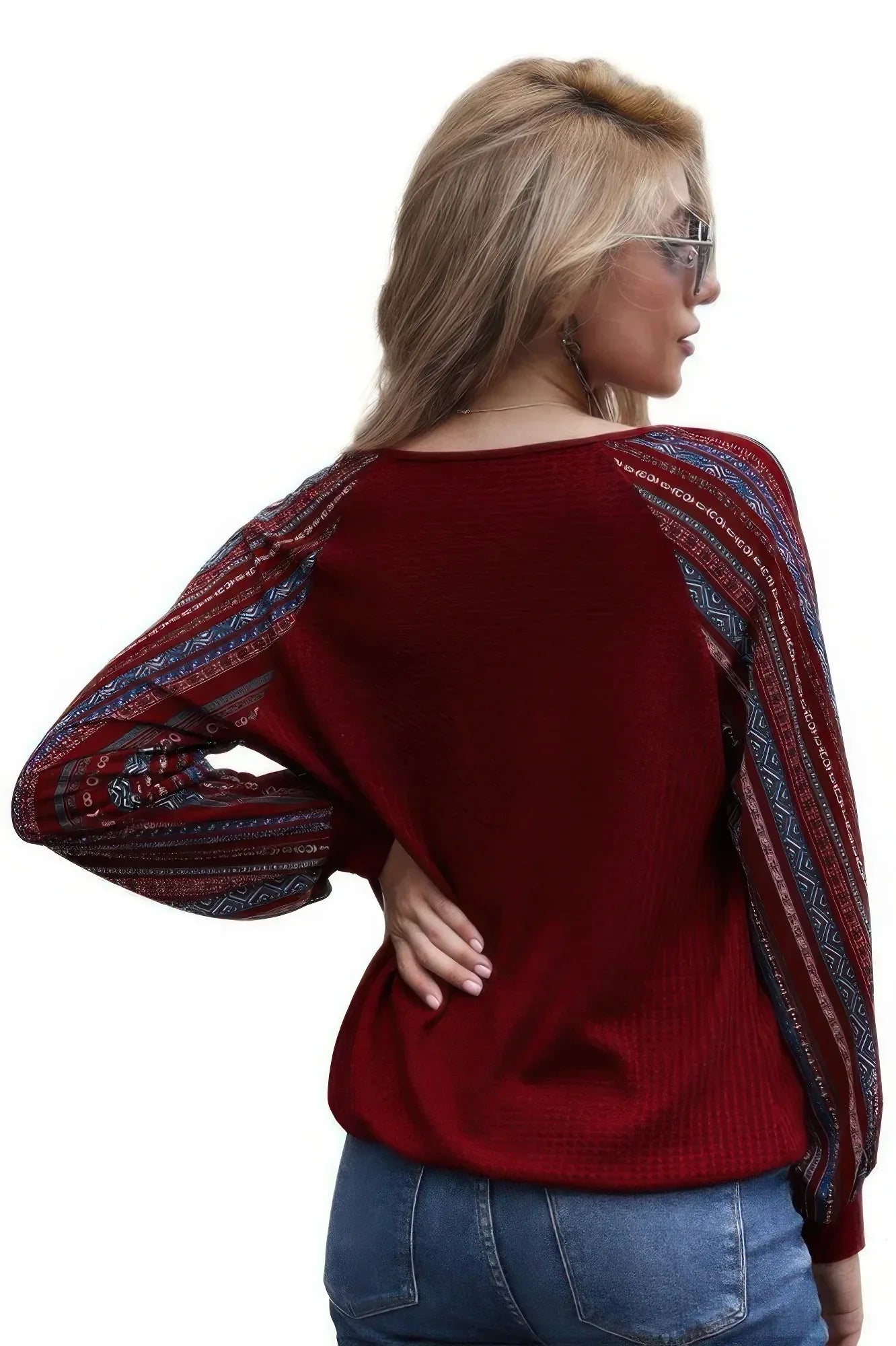 Color Block Deep V Neck Raglan Sleeve Wrap Top | Mixtshop LLC