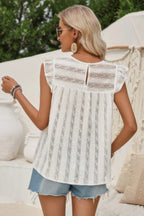 Mock Neck Crewneck Ruffle Sleeve Solid Slim Top | Mixtshop LLC