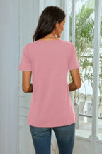 Round Neck Short Sleeve Print Top | Mixtshop LLC