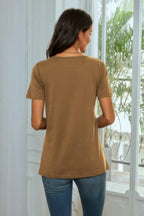 Round Neck Short Sleeve Print Top | Mixtshop LLC