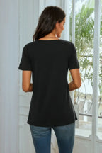 Round Neck Short Sleeve Print Top | Mixtshop LLC