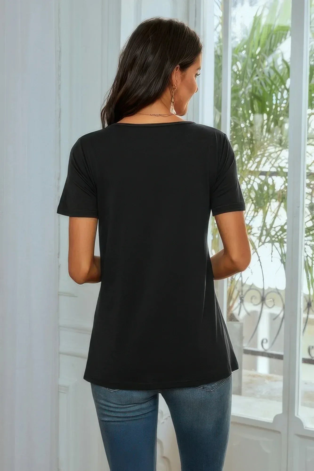 Round Neck Short Sleeve Print Top | Mixtshop LLC