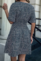 V Neck Leopard Print Ruffled Mini Dress | Mixtshop LLC