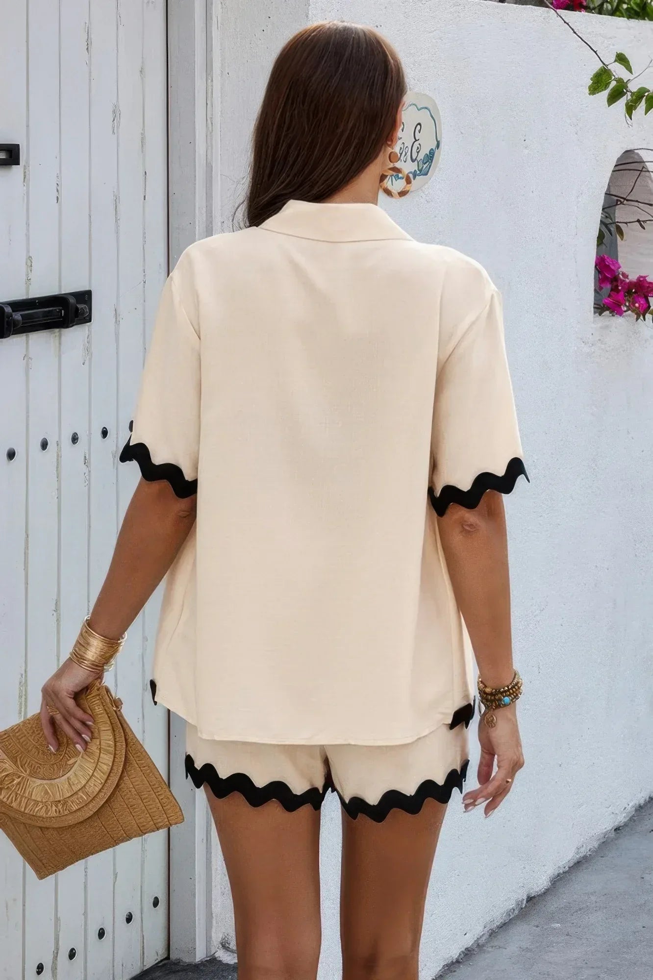 Color Block Two Pieces Button Blouse Sets | Mixtshop LLC