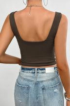 Solid Elastic Sleeveless Low Back Hot Top | Mixtshop LLC