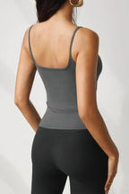 Solid Square Neck Sleeveless Slim Tank Top | Mixtshop LLC