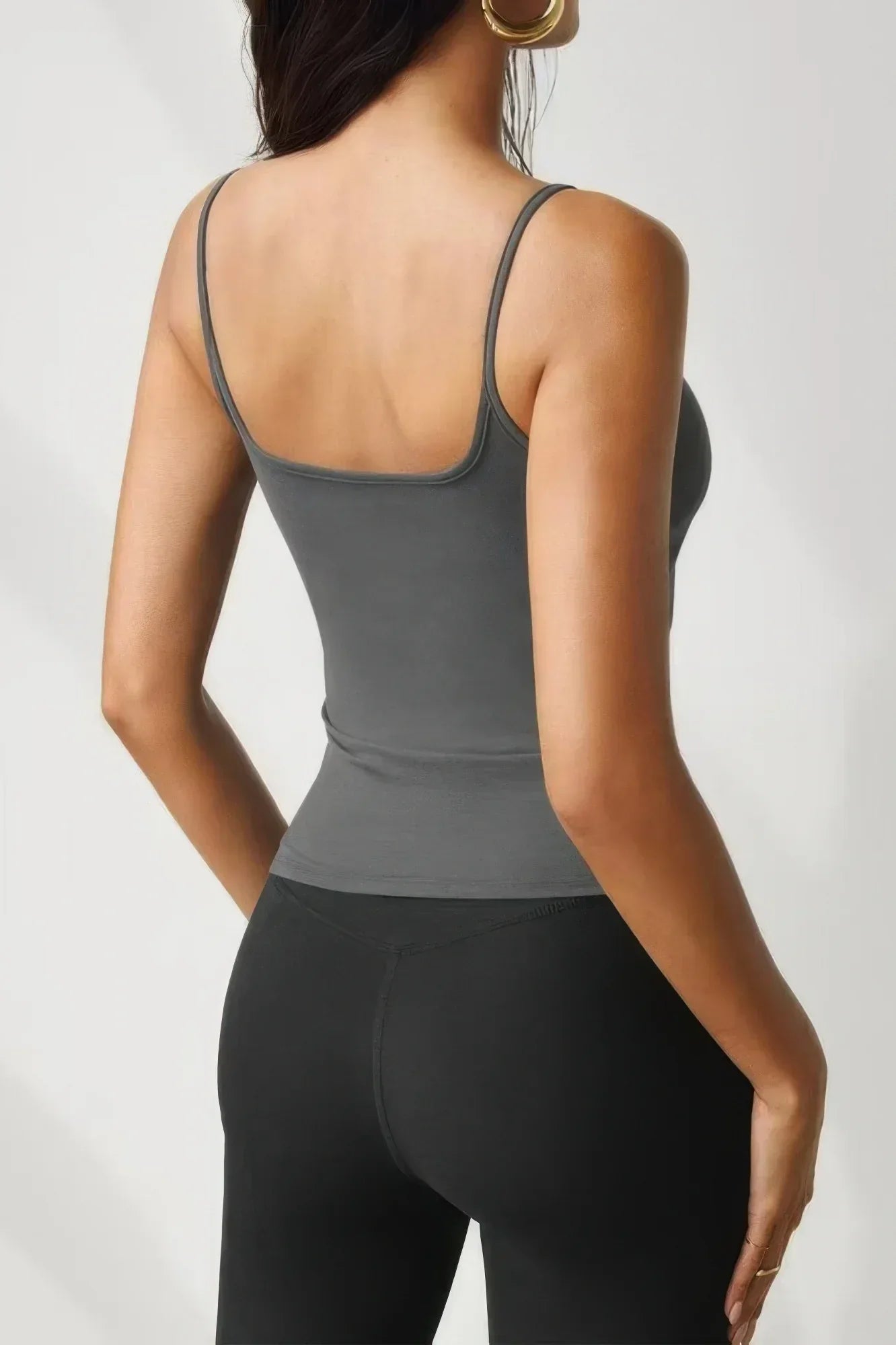 Solid Square Neck Sleeveless Slim Tank Top | Mixtshop LLC
