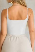 Solid Square Neck Sleeveless Slim Tank Top | Mixtshop LLC