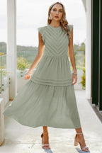 Ruffle Solid Willow Smocked Maxi Dress | Mixtshop LLC
