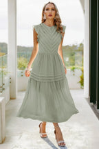 Ruffle Solid Willow Smocked Maxi Dress | Mixtshop LLC