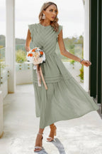 Ruffle Solid Willow Smocked Maxi Dress | Mixtshop LLC