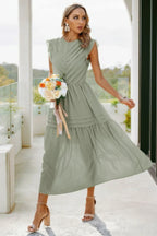 Ruffle Solid Willow Smocked Maxi Dress | Mixtshop LLC