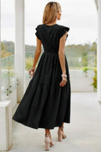 Ruffle Solid Willow Smocked Maxi Dress | Mixtshop LLC
