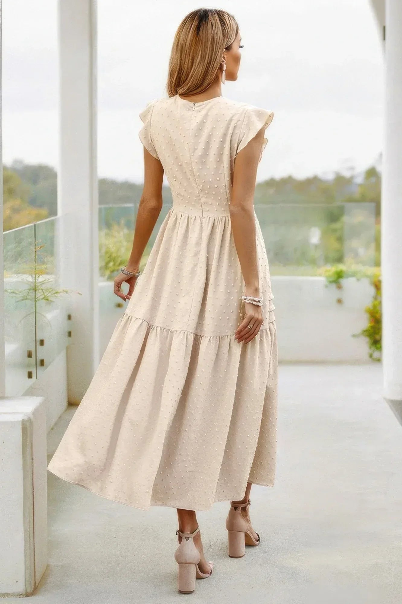 Ruffle Solid Willow Smocked Maxi Dress | Mixtshop LLC
