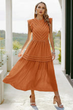 Ruffle Solid Willow Smocked Maxi Dress | Mixtshop LLC