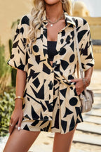 Allover Print Loose Fit Shirt Short Sets | Mixtshop LLC