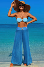 Solid Color Metal Decor Beach Bikini Pants Set | Mixtshop LLC