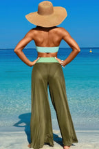 Solid Color Metal Decor Beach Bikini Pants Set | Mixtshop LLC