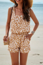 Allover Print Sleeveless Square Neck Elastic Sets | Mixtshop LLC