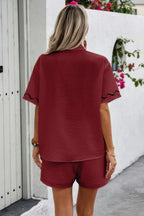 Two Piece Button Down Short Sleeve Outfits Sets | Mixtshop LLC