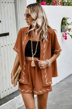Two Piece Button Down Short Sleeve Outfits Sets | Mixtshop LLC