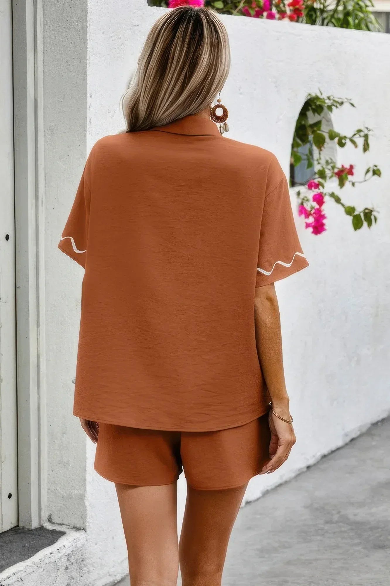 Two Piece Button Down Short Sleeve Outfits Sets | Mixtshop LLC