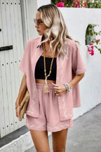 Two Piece Button Down Short Sleeve Outfits Sets | Mixtshop LLC