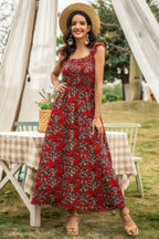 Sleeveless Floral Low Neck Max Dress | Mixtshop LLC