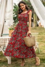 Sleeveless Floral Low Neck Max Dress | Mixtshop LLC