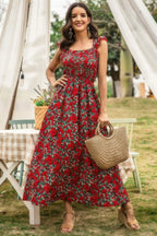 Sleeveless Floral Low Neck Max Dress | Mixtshop LLC