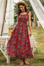 Sleeveless Floral Low Neck Max Dress | Mixtshop LLC