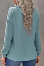Half Zip Long Sleeve Solid Knit Top | Mixtshop LLC