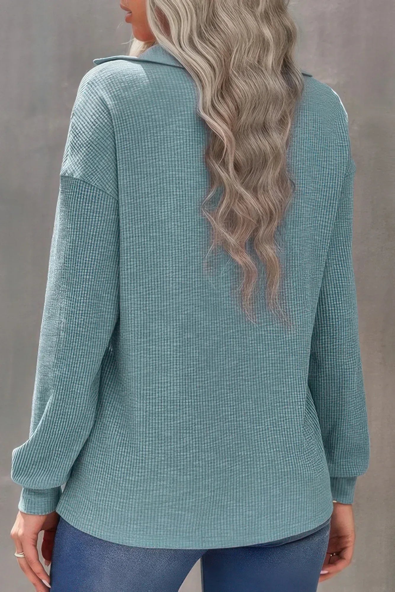 Half Zip Long Sleeve Solid Knit Top | Mixtshop LLC