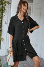 V Neck Solid Tunic Dress | Mixtshop LLC